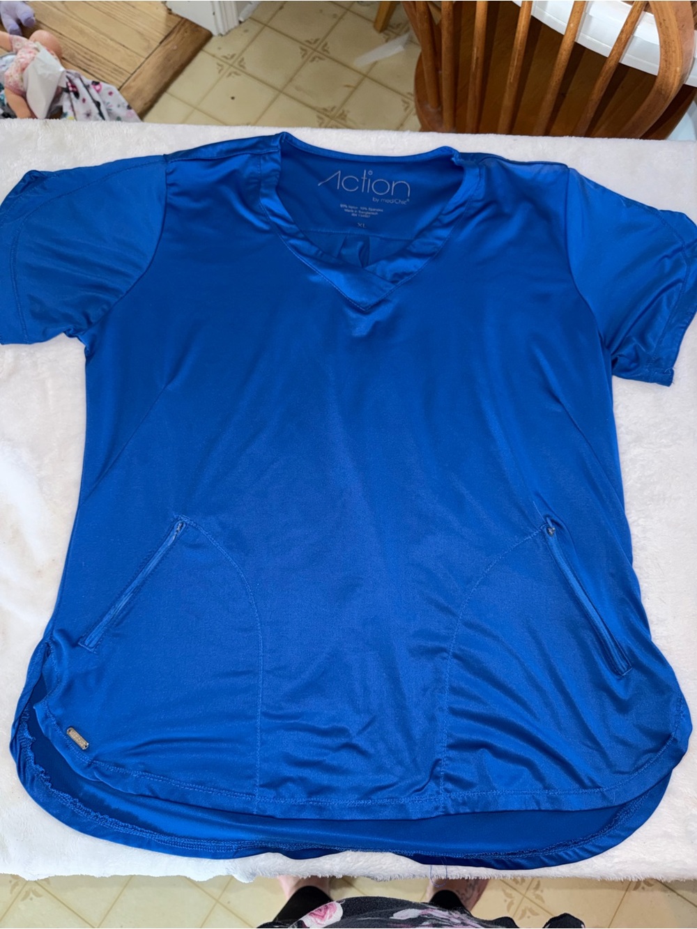 Navy blue scrub top